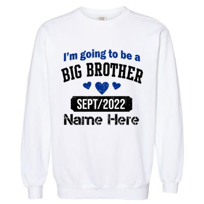 Personalize Big Brother Custom Date And Name Garment-Dyed Sweatshirt