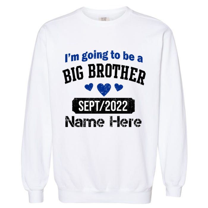 Personalize Big Brother Custom Date And Name Garment-Dyed Sweatshirt