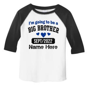 Personalize Big Brother Custom Date And Name Toddler Fine Jersey T-Shirt