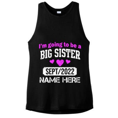 Personalize Big Sister Est Custom Year And Name  Ladies PosiCharge Tri-Blend Wicking Tank