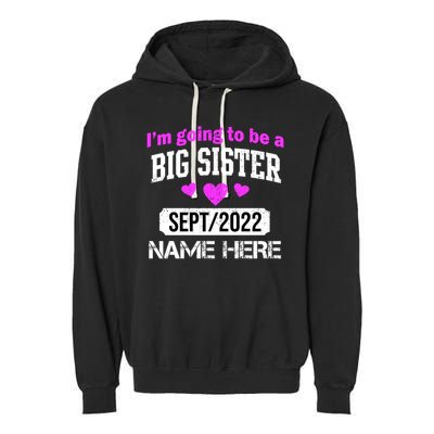 Personalize Big Sister Est Custom Year And Name  Garment-Dyed Fleece Hoodie