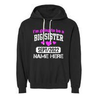 Personalize Big Sister Est Custom Year And Name  Garment-Dyed Fleece Hoodie