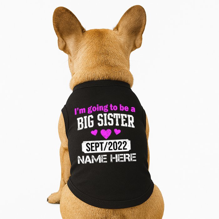 Personalize Big Sister Est Custom Year And Name  Doggie Tank
