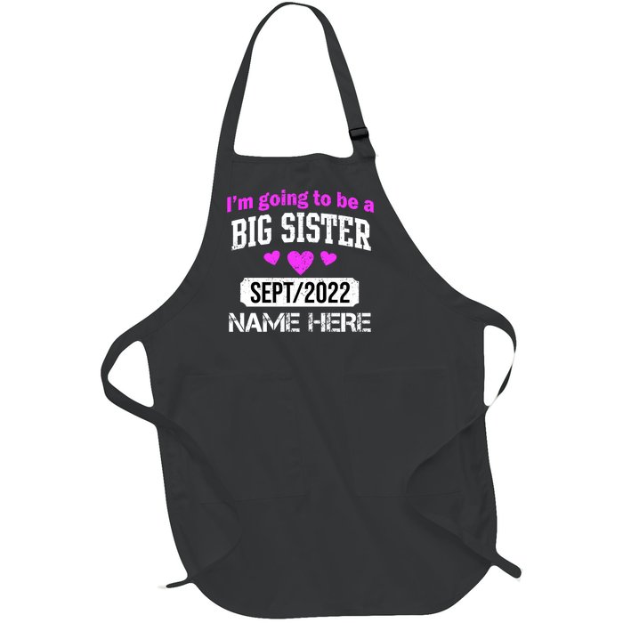 Personalize Big Sister Est Custom Year And Name  Full-Length Apron With Pockets