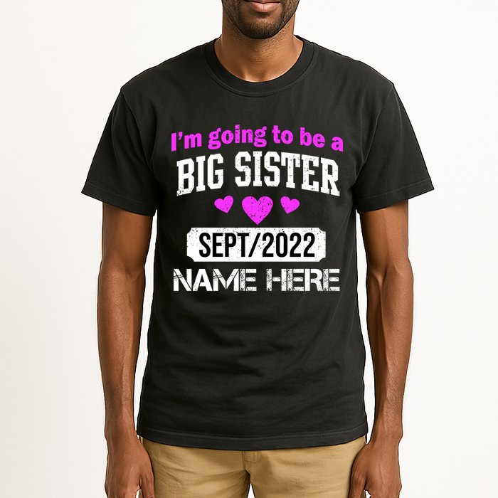 Personalize Big Sister Est Custom Year And Name  Tall T-Shirt