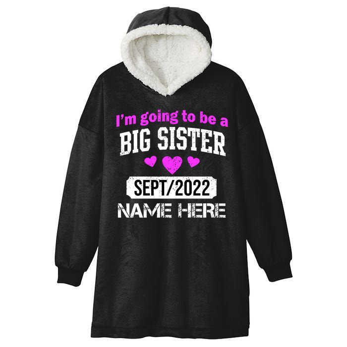 Personalize Big Sister Est Custom Year And Name  Hooded Wearable Blanket