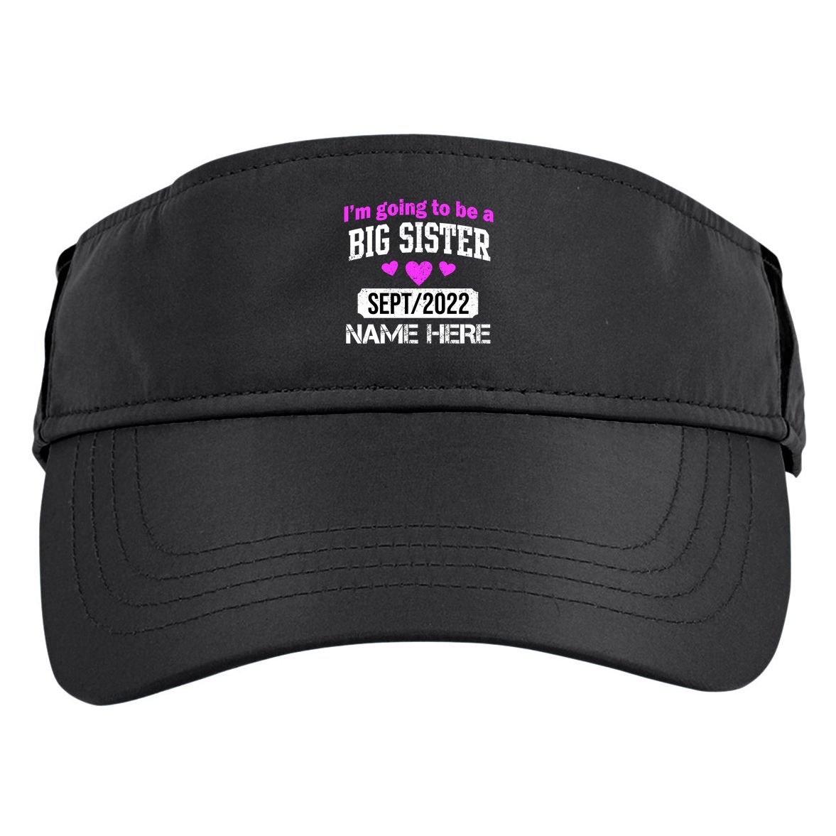Personalize Big Sister Est Custom Year And Name  Adult Drive Performance Visor