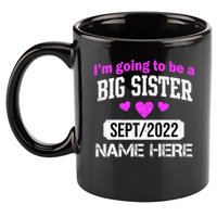 Personalize Big Sister Est Custom Year And Name  11oz C Handle Ceramic Mug