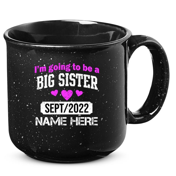 Personalize Big Sister Est Custom Year And Name  15oz Campfire Ceramic Mug