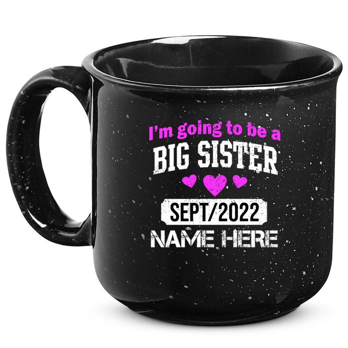 Personalize Big Sister Est Custom Year And Name  15oz Campfire Ceramic Mug