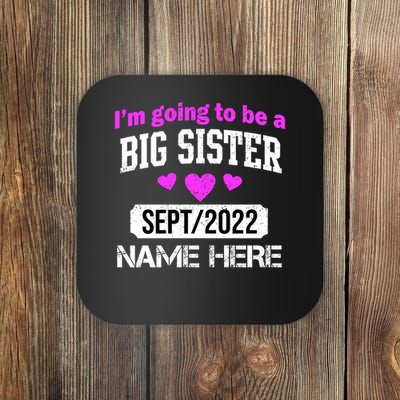 Personalize Big Sister Est Custom Year And Name  Coaster