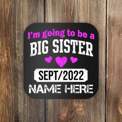 Personalize Big Sister Est Custom Year And Name  Coaster