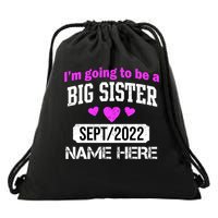 Personalize Big Sister Est Custom Year And Name  Drawstring Bag