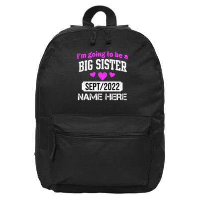 Personalize Big Sister Est Custom Year And Name  16 in Basic Backpack