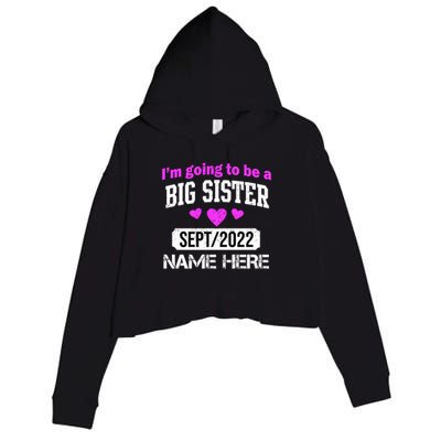 Personalize Big Sister Est Custom Year And Name  Crop Fleece Hoodie