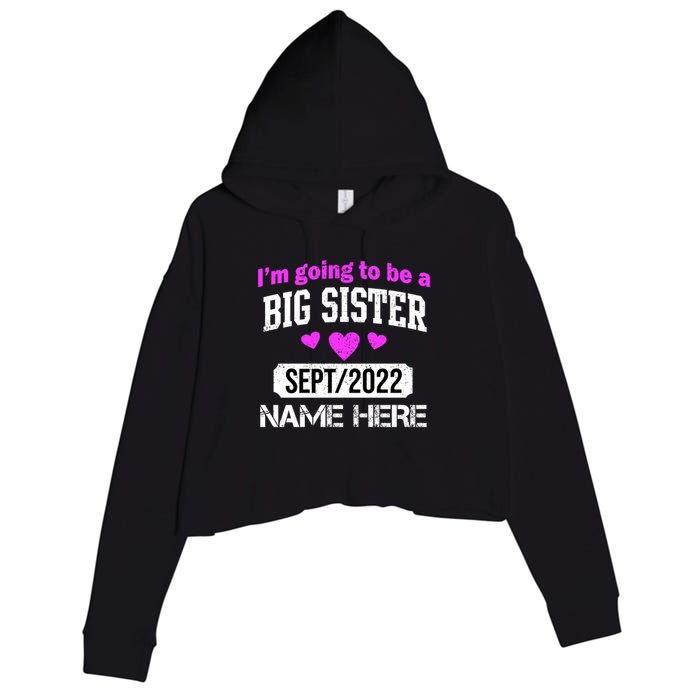 Personalize Big Sister Est Custom Year And Name  Crop Fleece Hoodie