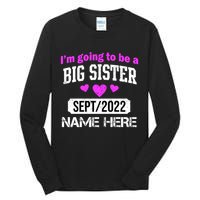 Personalize Big Sister Est Custom Year And Name  Tall Long Sleeve T-Shirt