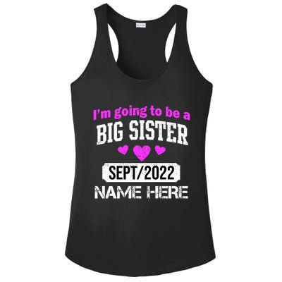 Personalize Big Sister Est Custom Year And Name  Ladies PosiCharge Competitor Racerback Tank