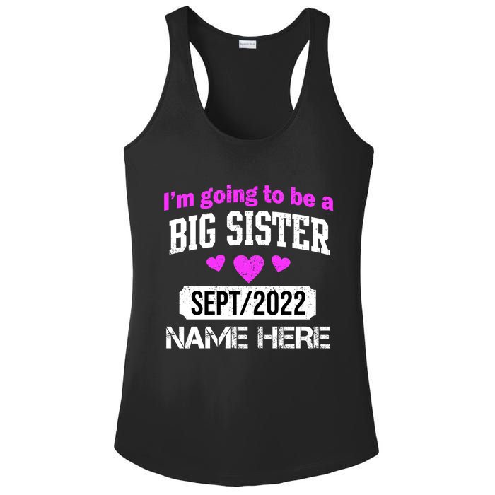 Personalize Big Sister Est Custom Year And Name  Ladies PosiCharge Competitor Racerback Tank