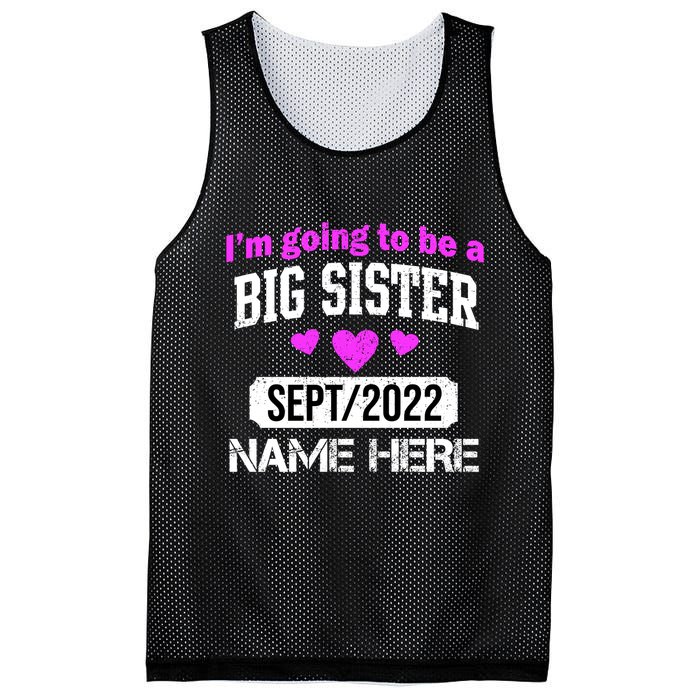 Personalize Big Sister Est Custom Year And Name  Mesh Reversible Basketball Jersey Tank