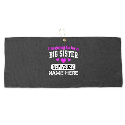 Personalize Big Sister Est Custom Year And Name  Large Microfiber Waffle Golf Towel