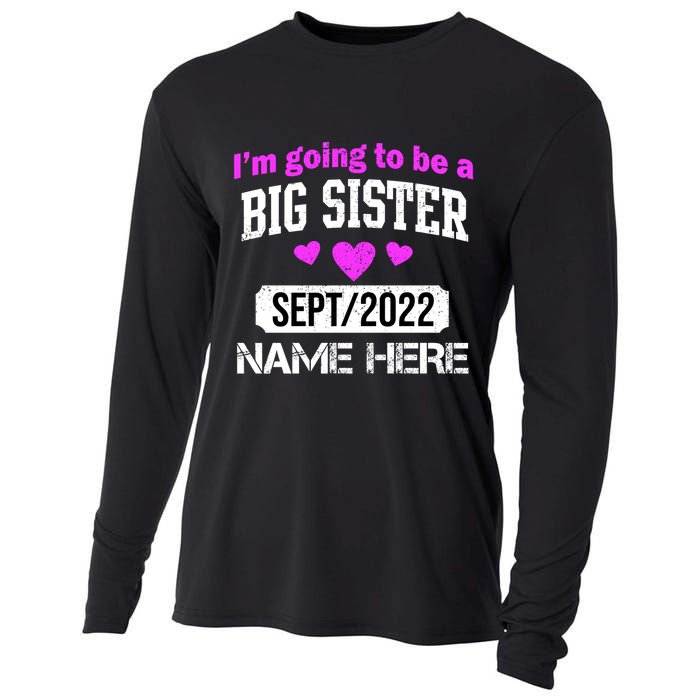 Personalize Big Sister Est Custom Year And Name  Cooling Performance Long Sleeve Crew