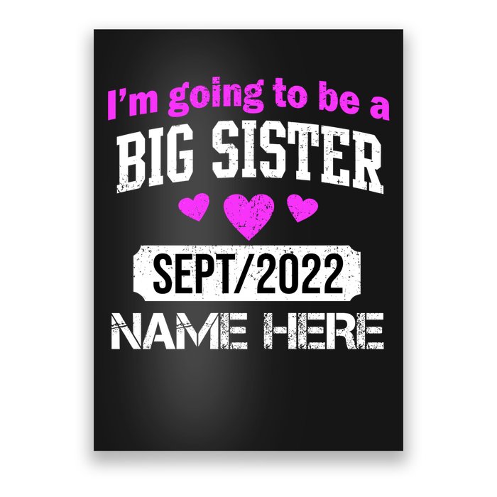 Personalize Big Sister Est Custom Year And Name  Poster