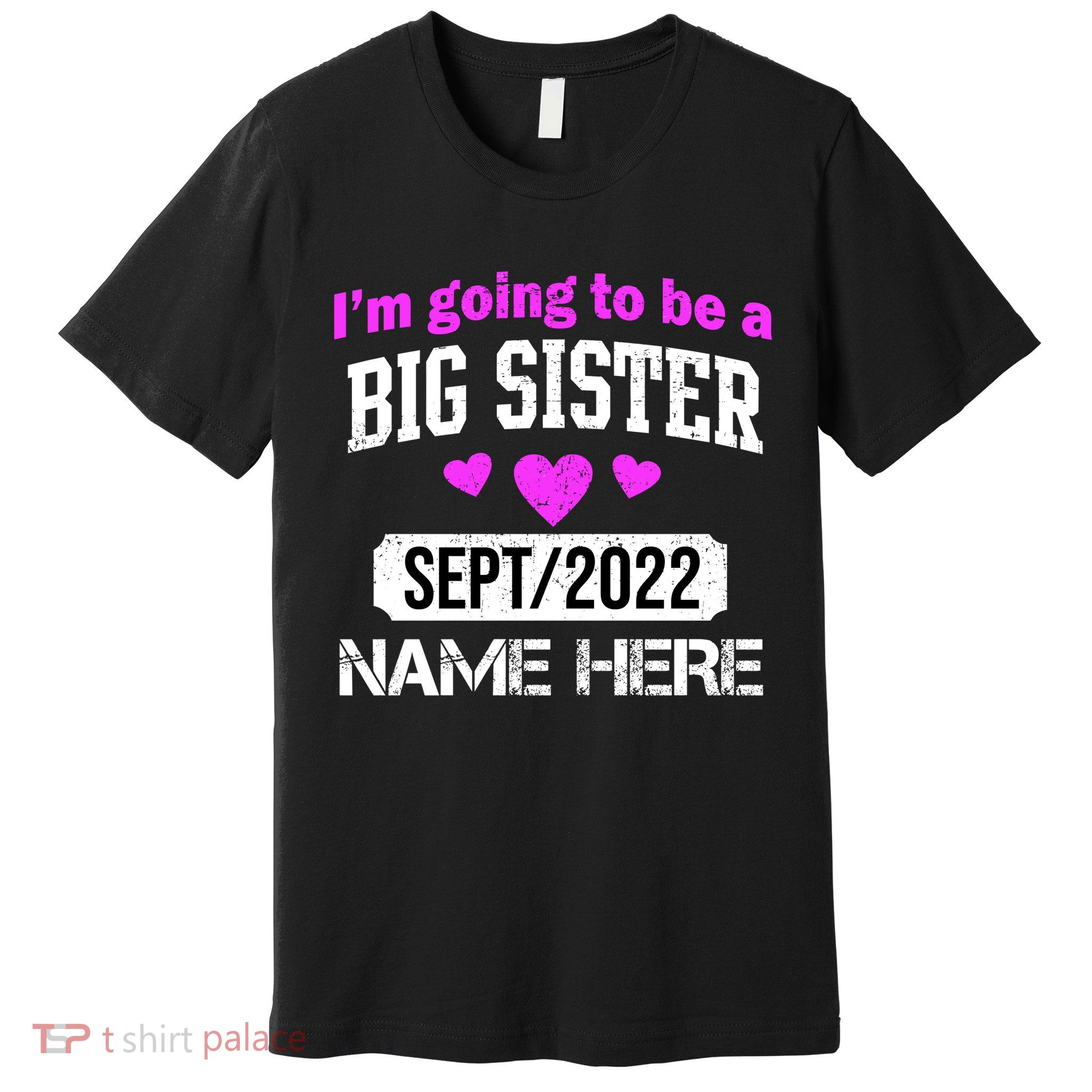 Personalize Big Sister Est Custom Year And Name  Premium T-Shirt