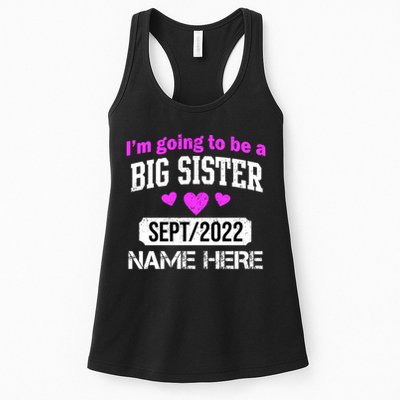 Personalize Big Sister Est Custom Year And Name  Womens Tank Top