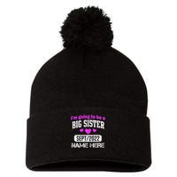 Personalize Big Sister Est Custom Year And Name  Pom Pom 12in Knit Beanie