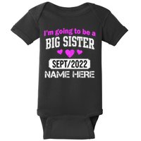 Personalize Big Sister Est Custom Year And Name  Baby Bodysuit