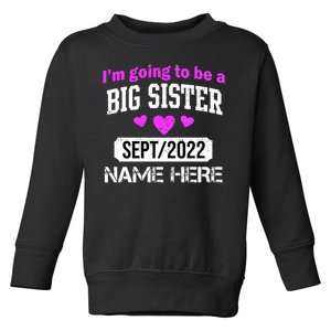 Personalize Big Sister Est Custom Year And Name  Toddler Sweatshirt