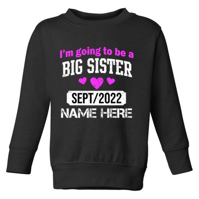 Personalize Big Sister Est Custom Year And Name  Toddler Sweatshirt