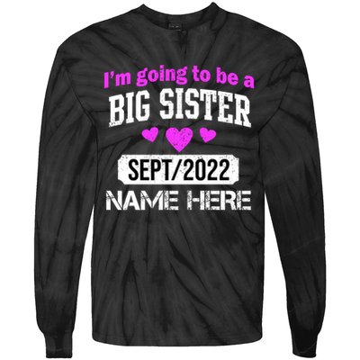 Personalize Big Sister Est Custom Year And Name  Tie-Dye Long Sleeve Shirt
