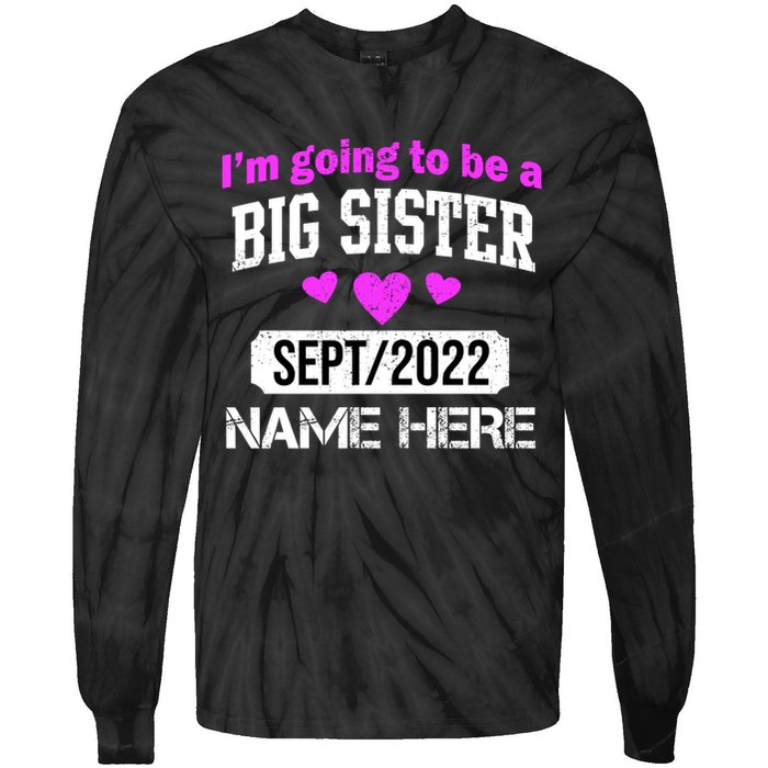Personalize Big Sister Est Custom Year And Name  Tie-Dye Long Sleeve Shirt