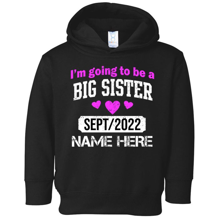 Personalize Big Sister Est Custom Year And Name  Toddler Hoodie