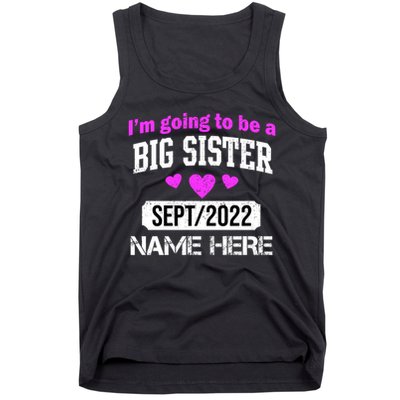 Personalize Big Sister Est Custom Year And Name  Tank Top
