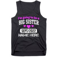 Personalize Big Sister Est Custom Year And Name  Tank Top