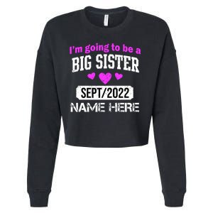 Personalize Big Sister Est Custom Year And Name  Cropped Pullover Crew