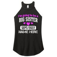 Personalize Big Sister Est Custom Year And Name  Women's Perfect Tri Rocker Tank