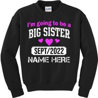 Personalize Big Sister Est Custom Year And Name  Kids Sweatshirt