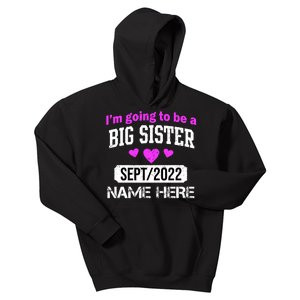 Personalize Big Sister Est Custom Year And Name  Kids Hoodie