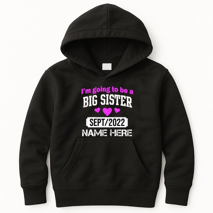Personalize Big Sister Est Custom Year And Name  Kids Hoodie