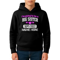 Personalize Big Sister Est Custom Year And Name  Kids Hoodie