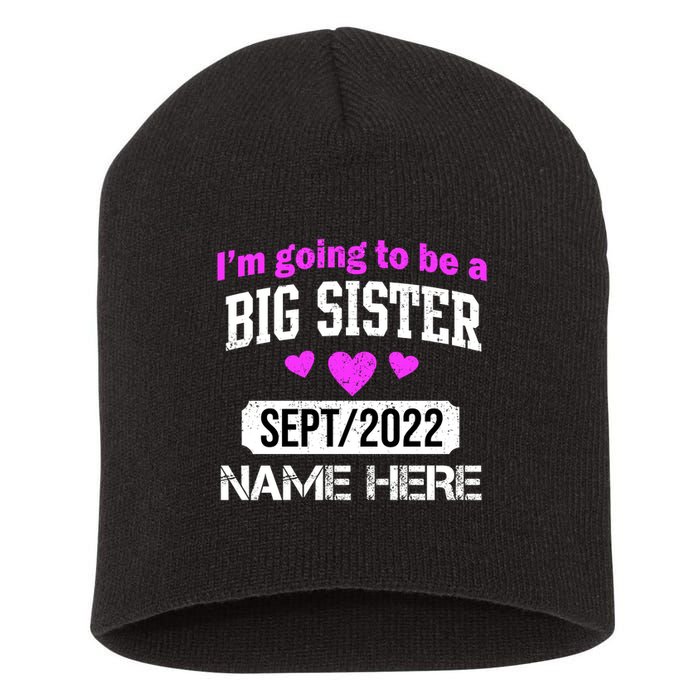 Personalize Big Sister Est Custom Year And Name  Short Acrylic Beanie