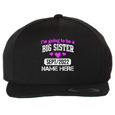 Personalize Big Sister Est Custom Year And Name  Wool Snapback Cap