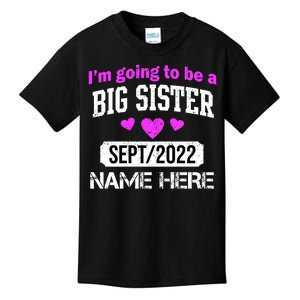 Personalize Big Sister Est Custom Year And Name  Kids T-Shirt