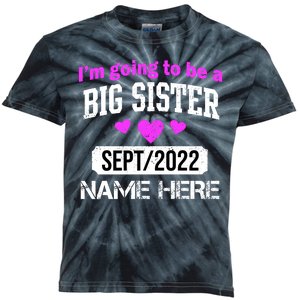 Personalize Big Sister Est Custom Year And Name  Kids Tie-Dye T-Shirt