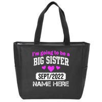 Personalize Big Sister Est Custom Year And Name  Zip Tote Bag