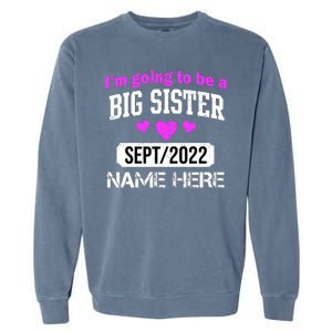 Personalize Big Sister Est Custom Year And Name  Garment-Dyed Sweatshirt